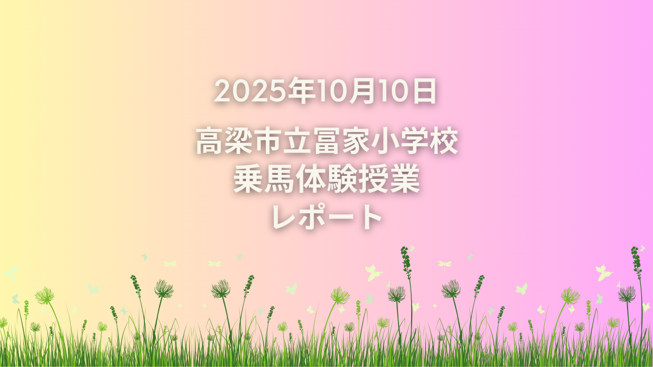 🏫【高梁市立冨家小学校乗馬体験授業】を開催しました！🏫